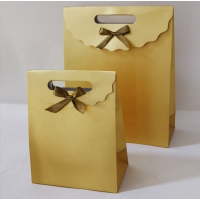 Luxury gold punch handle ivory board paper gift bag laser bag