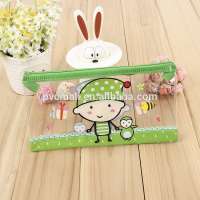 Custom Print Cute Pvc Slider Zipper Pouch Stationery Bag