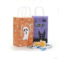 China wholesale cute gift paper bag with handles for halloween